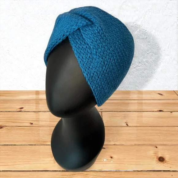 Handmade Knit Twist Ear Warmers Handcrafted Headband Ocean - Picture 9 of 10